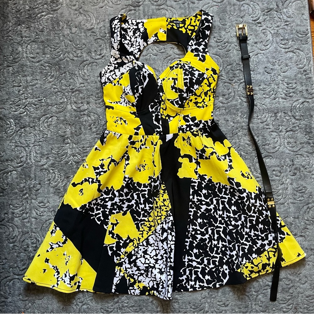 XOXO Black and Yellow Dress 0